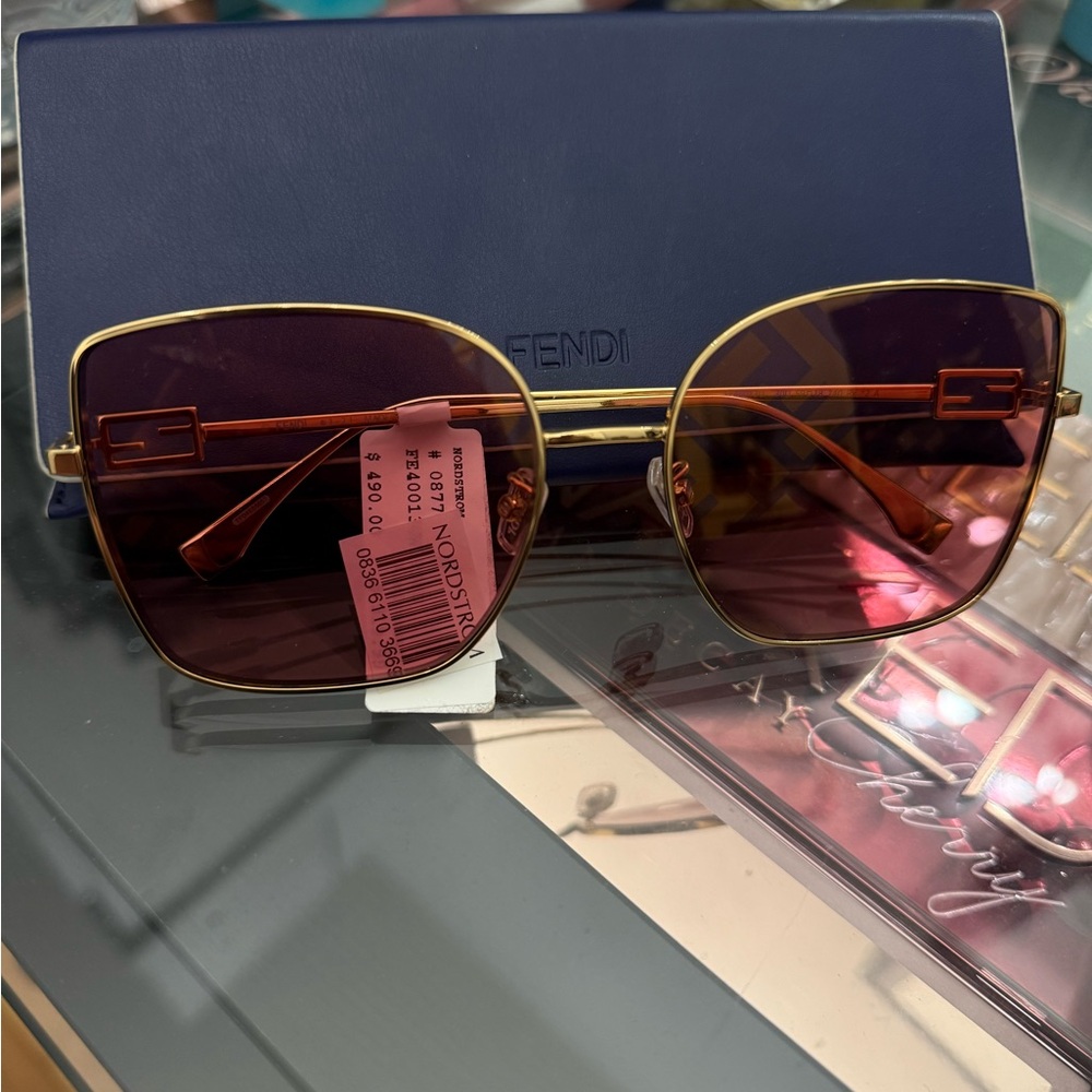 Fendi Pink and Gold Sunglasses